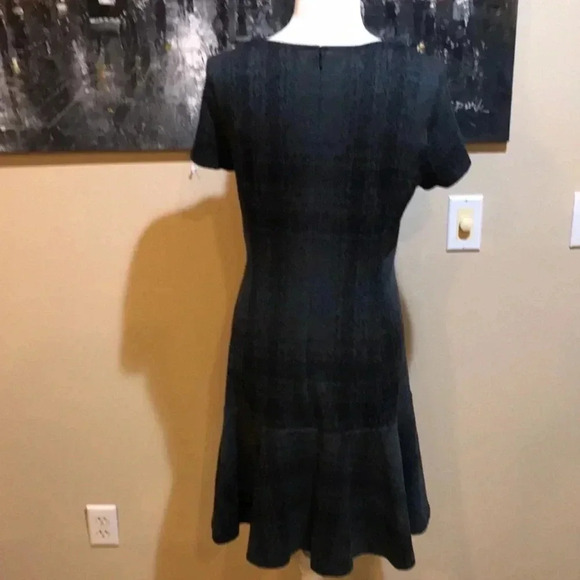 Betsey Johnson Retro Styling Green and Black Plaid Fit and Flare Dress-12 - Picture 2 of 10